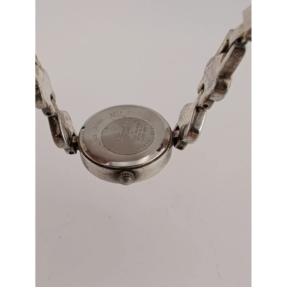 LA Gear Women's Watch Abalone Dial Heart Stretch Band 21mm Case- New Battery